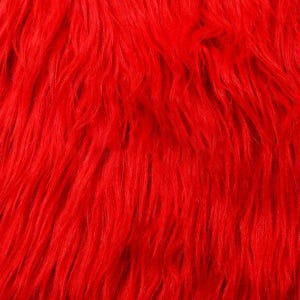 Red  Luxury Long Pile Faux Shaggy Fur Fabric - Sold By The Yard - 60&quot;