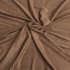 Mocha Brown Stretch Faux Suede Apparel Garment Fabric - Sold By The Yard - 60&quot;