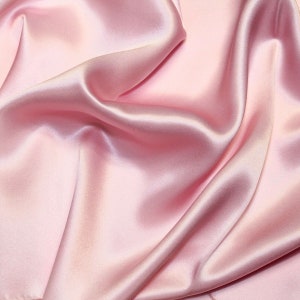 Pink 100% Silk Charmeuse Apparel Home Decor Fabric - Sold By The Yard - 45&quot;