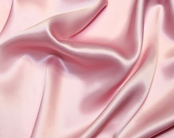 Pink 100% Silk Charmeuse Apparel Home Decor Fabric - Sold By The Yard - 45"