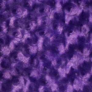 Swirl Rose Bud Fluff Minky Fur Fabric - Sold By The Yard - 58&quot;/ 60&quot; - Purple