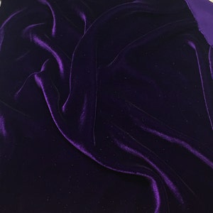 Dark Purple High Fashion Silk Velvet Upholstery Apparel Fabric - BTY - 44&quot; / 45&quot;