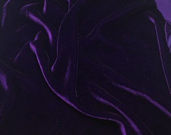 Dark Purple High Fashion Silk Velvet Upholstery Apparel Fabric - BTY - 44" / 45"