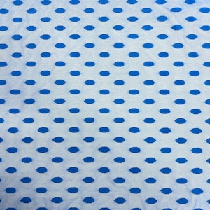 Royal Blue Flocked Polka Dot Stretch Mesh Apparel Fabric - Sold By The Yard - 58&quot;