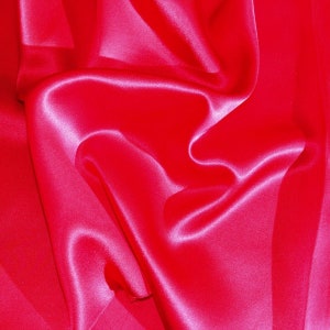 Red 100% Silk Charmeuse Apparel Home Decor Fabric - Sold By The Yard - 45&quot;