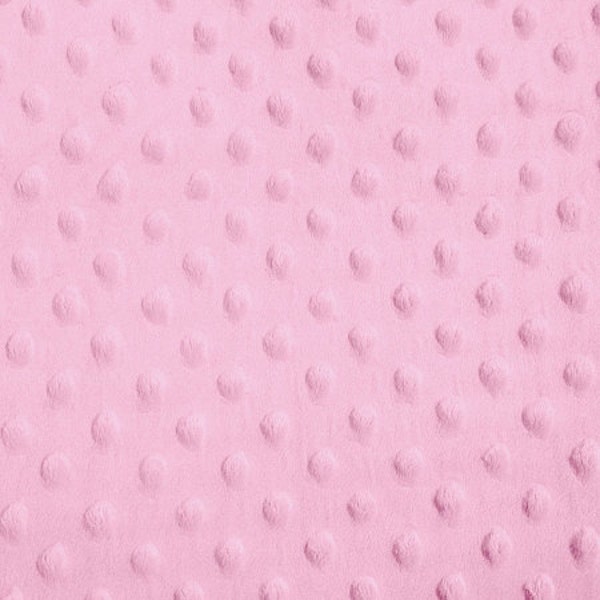 Light Pink Minky Dot Cuddle Fabric - Sold By The Yard - 58"/ 60"