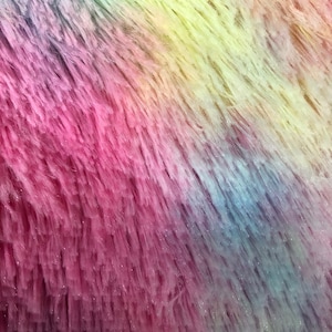 Happy Multi Color Dye Fuzzy Faux Fur Apparel Blanket Crafting Fabric - Sold By The Yard - 60&quot;