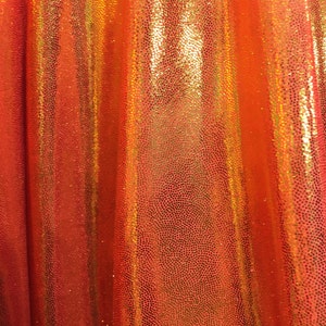 Orange Mystique Sparkle Spandex 4 Way Stretch Fabric BTY 60 image 2
