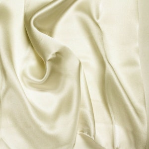 Ivory 100% Silk Charmeuse Apparel Home Decor Fabric - Sold By The Yard - 45&quot;