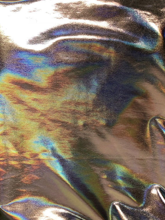 Silver Metallic Iridescent Foil Dance Wear Legging Apparel Spandex Fabric - Sold By The Yard - 60"
