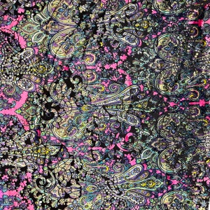 Pink Sur Multicolor Burnout Stretch Velvet Apparel Costume Fabric
