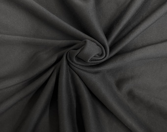 Black Sweater Knit Fleece Apparel Lounge Wear Fabric - Sold By The Yard - 62"