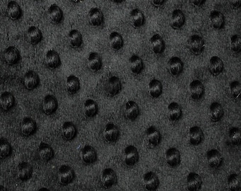 Black Minky Dot Fabric - Sold By The Yard - 58"/ 60"