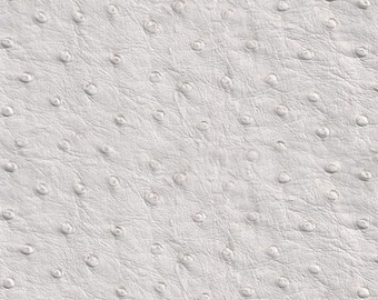 White Ostrich Faux Leather Upholstery Fabric - Sold By The Yard - 54"