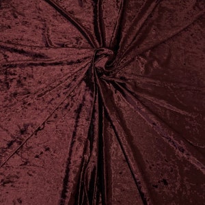 Dark Burgundy Crushed Stretch Velvet Apparel Costume Fabric - Sold By The Yard - 60&quot;