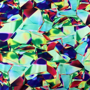 Lime Green Kaleidoscope Geometric Nylon Spandex Apparel Costume Yoga Fabric - Sold By The Yard - 60&quot;