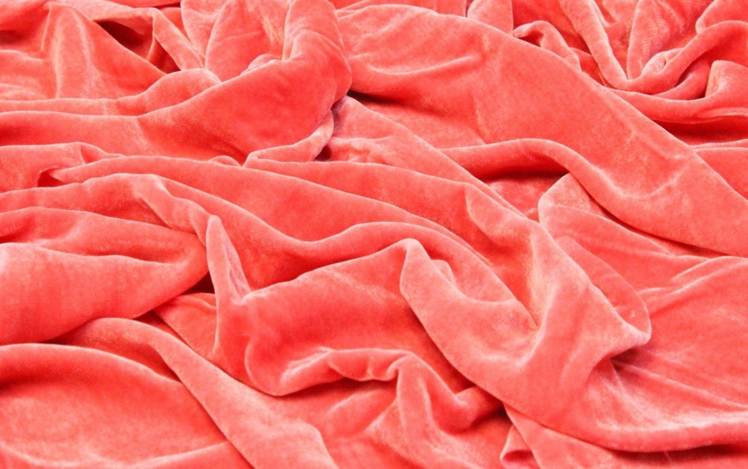 HHF Imperial Coral - Red Rayon Velvet Upholstey Fabric