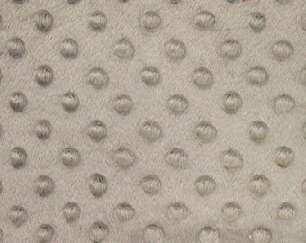 Gray Minky Dot Cuddle Fabric - Sold By The Yard - 58"/ 60"
