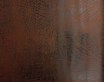 Copper Vintage Distressed Faux Leather Suede Upholstery Crafting Handbag  Vinyl Fabric - Sold By The Yard