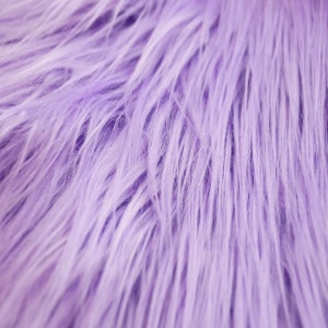 Lavender Long Pile Shaggy Faux Fur Fabric (4" Pile) - Sold By The Yard - 60"