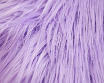 Lavender Long Pile Shaggy Faux Fur Fabric (4" Pile) - Sold By The Yard - 60"
