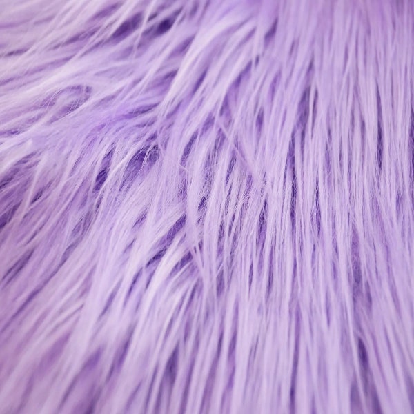 Lavender Long Pile Shaggy Faux Fur Fabric (4" Pile) - Sold By The Yard - 60"