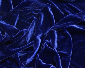 Royal Blue High Fashion Silk Velvet Upholstery Apparel Fabric - BTY - 44" / 45"