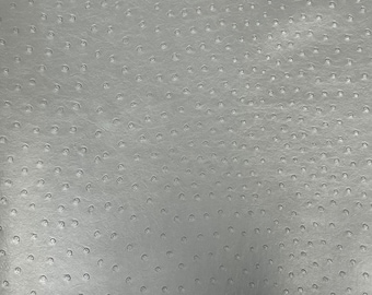 Silver Saratoga Ostrich Faux Leather Upholstery Crafting Vinyl Fabric - Sold By The Yard - 54"