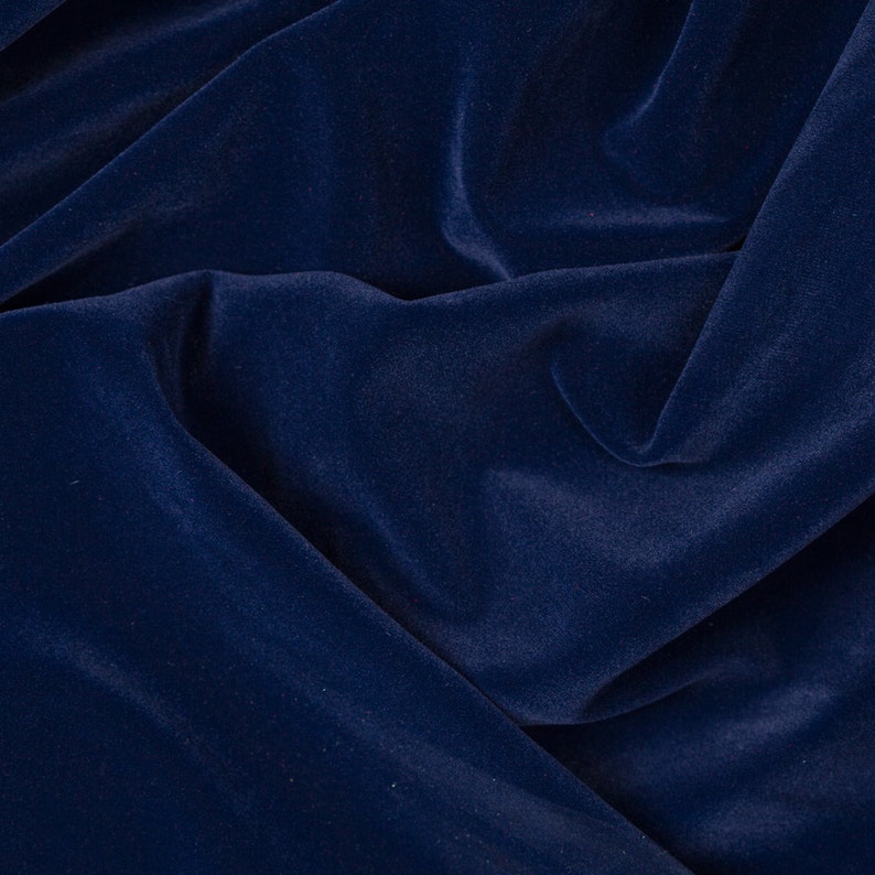 Navy Velvet Flocking Solid Upholstery Fabric / 58 Wide / Etsy