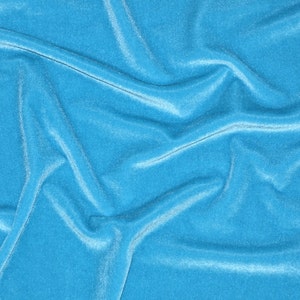 Aqua Blue Stretch Velvet Apparel Dance Wear Costume Spandex Fabric - Sold By The Yard - 60&quot;