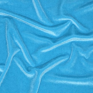 Stretch Velvet Spandex  Fabric - Aqua Blue - 58"/60" Width Sold By The Yard