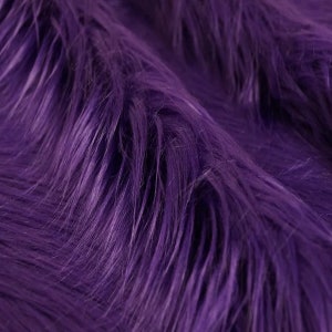 Purple Long Pile Shaggy Faux Fur Fabric 4 Pile Sold - Etsy