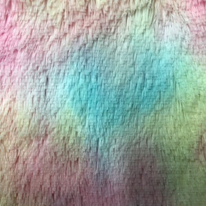 Rainbow Multi Color Dye Fuzzy Faux Fur Apparel Blanket Crafting Fabric - Sold By The Yard - 60&quot;