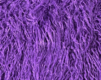 Purple Long Pile Mongolian Faux Fur Fabric - Sold By The Yard - 60"