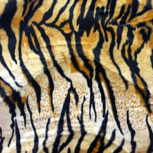 Siberian Tiger Print Velboa Faux Fur Fabric - Sold By The Yard - 58"/ 60"
