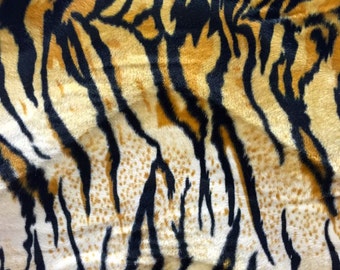 Siberian Tiger Print Velboa Faux Fur Fabric - Sold By The Yard - 58"/ 60"