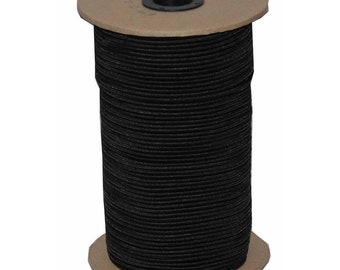 Black Braided Elastic Band - 1/2 Inch, 144 Yard Roll