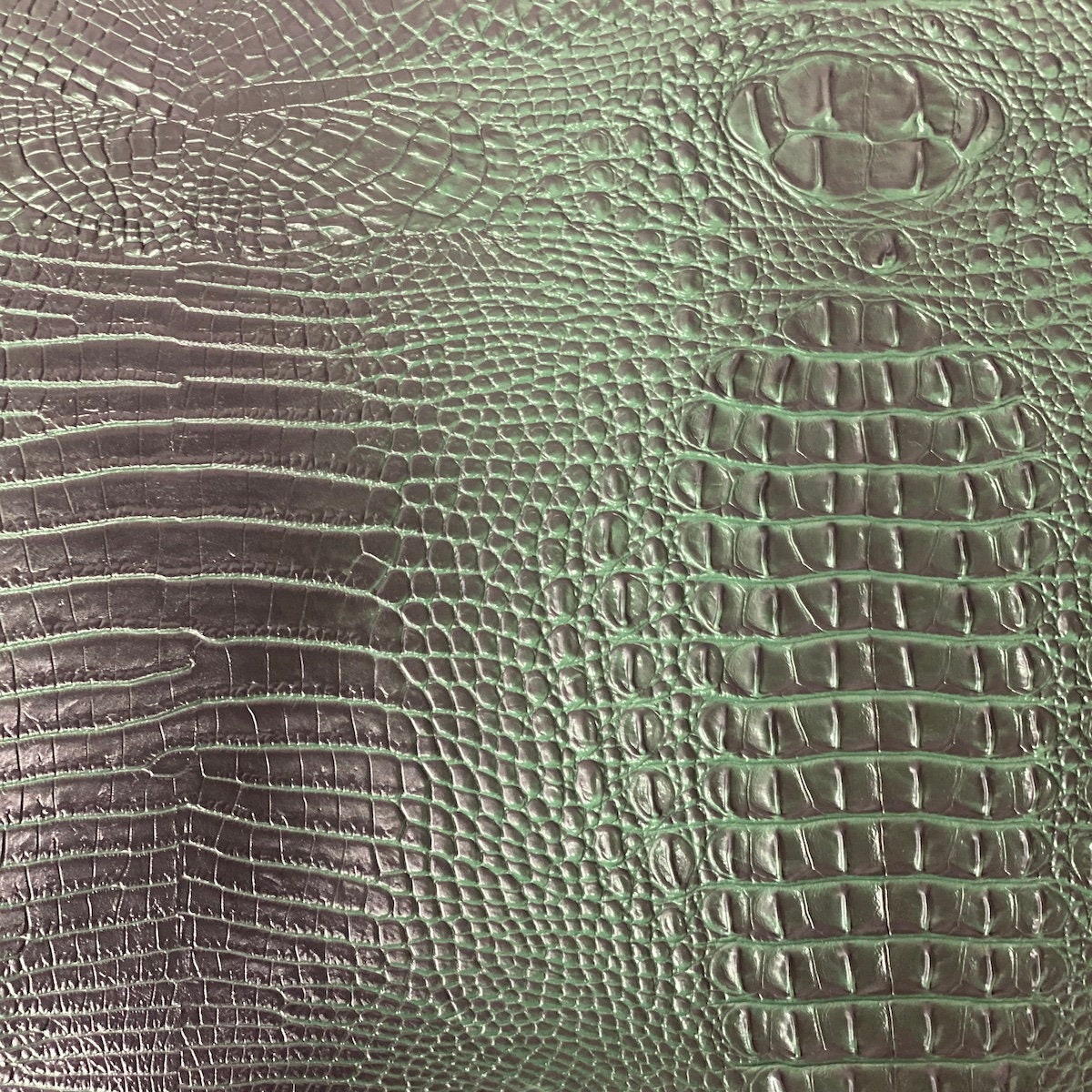 Dark Green Crocodile Vinyl Fabric