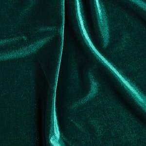 Hunter Green Stretch Velvet Apparel Dance Wear Costume Spandex Fabric - Sold By The Yard - 60&quot;