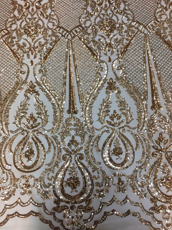 Dusty Rose Chantal Deluxe 4 Way Stretch Nylon Spandex Wedding Prom Sequin Fabric