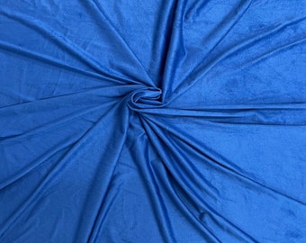 Royal Blue Stretch Faux Suede Apparel Garment Fabric - Sold By The Yard - 60"