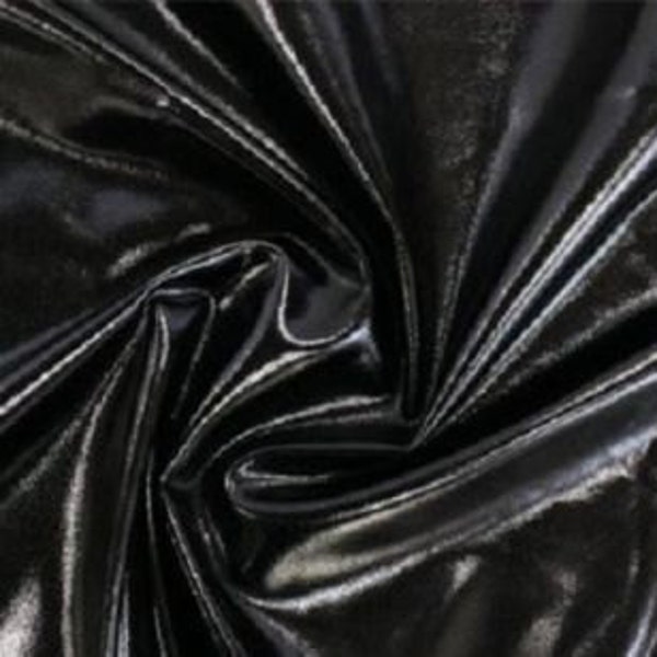 Spandex METALLIC Black Fabric / 60" Wide / Sold by the Yard