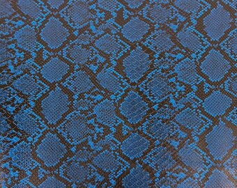 Royal Blue Caicos Snake Skin Upholstery Crafting Faux Leather Vinyl Fabric - Sold By The Yard