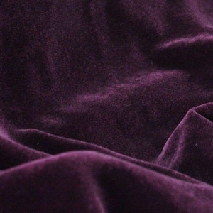 Eggplant Purple High Fashion Silk Velvet Upholstery Apparel Fabric - BTY - 44&quot; / 45&quot;