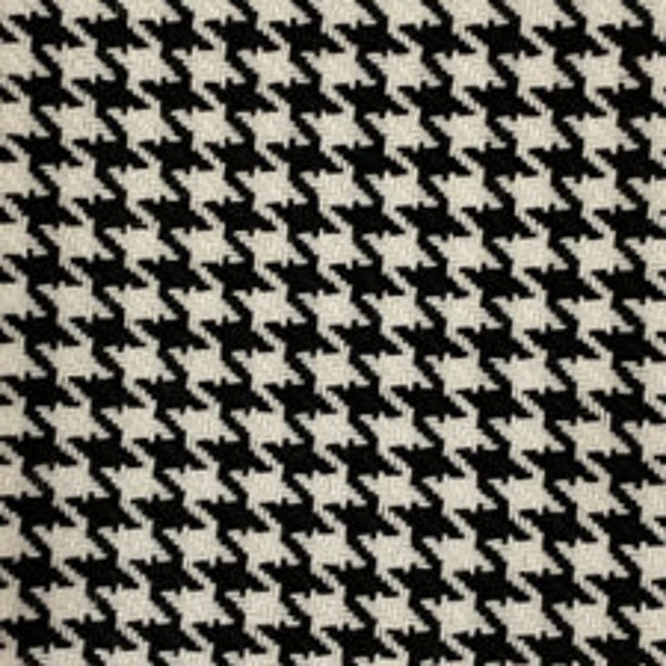 White Black Acrylic Houndstooth Upholstery Fabric - Sold By The Yard - 54"