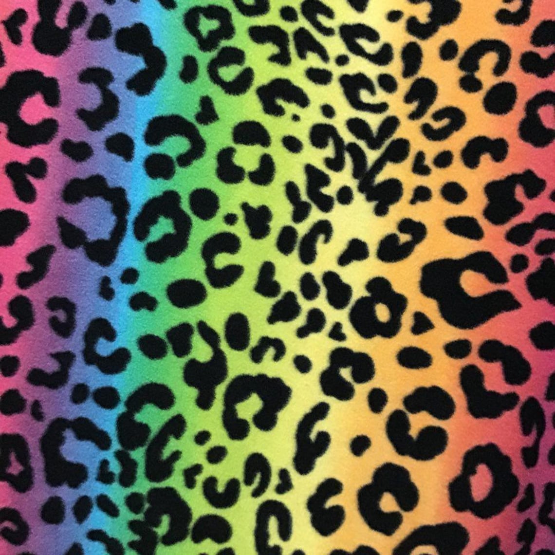 Rainbow Leopard Print Apparel Costume Blanket Fleece Fabric Etsy