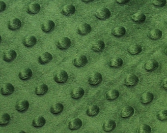 Green Minky Dot Cuddle Fabric - Sold By The Yard - 58&quot;/ 60&quot;
