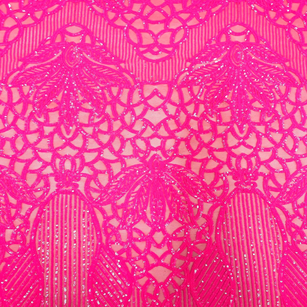 Hot Pink Bella Bee Stretch Sequins Prom Couture Cocktail Lace Fabric –  Fashion Fabrics LLC