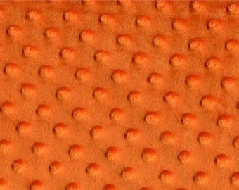Orange Minky Dot Cuddle Fabric - Sold By The Yard - 58"/ 60"