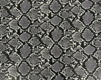 Gray Caicos Snake Skin Upholstery Crafting Faux Leather Vinyl Fabric - Sold By The Yard